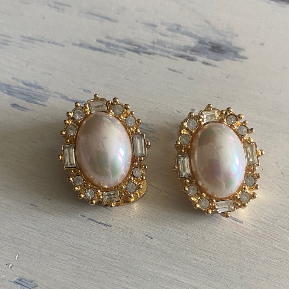 Christian Dior Gold and Pearl Earrings